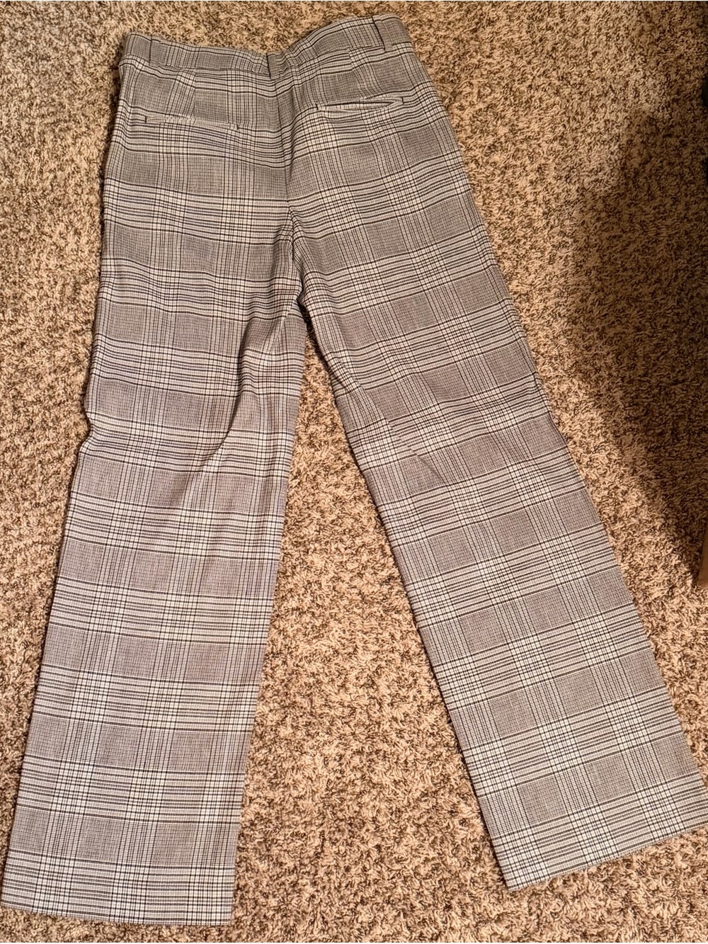 Ann Taylor The Straight Pant Glen Plaid Linen Blend High Rise Trouser | 10 - Picture 4 of 5